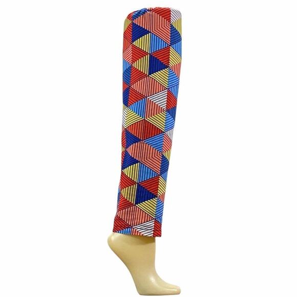 LulaRoe Tall & Curvy Multicolor Triangle Geometric Print Leggings - Picture 1 of 11